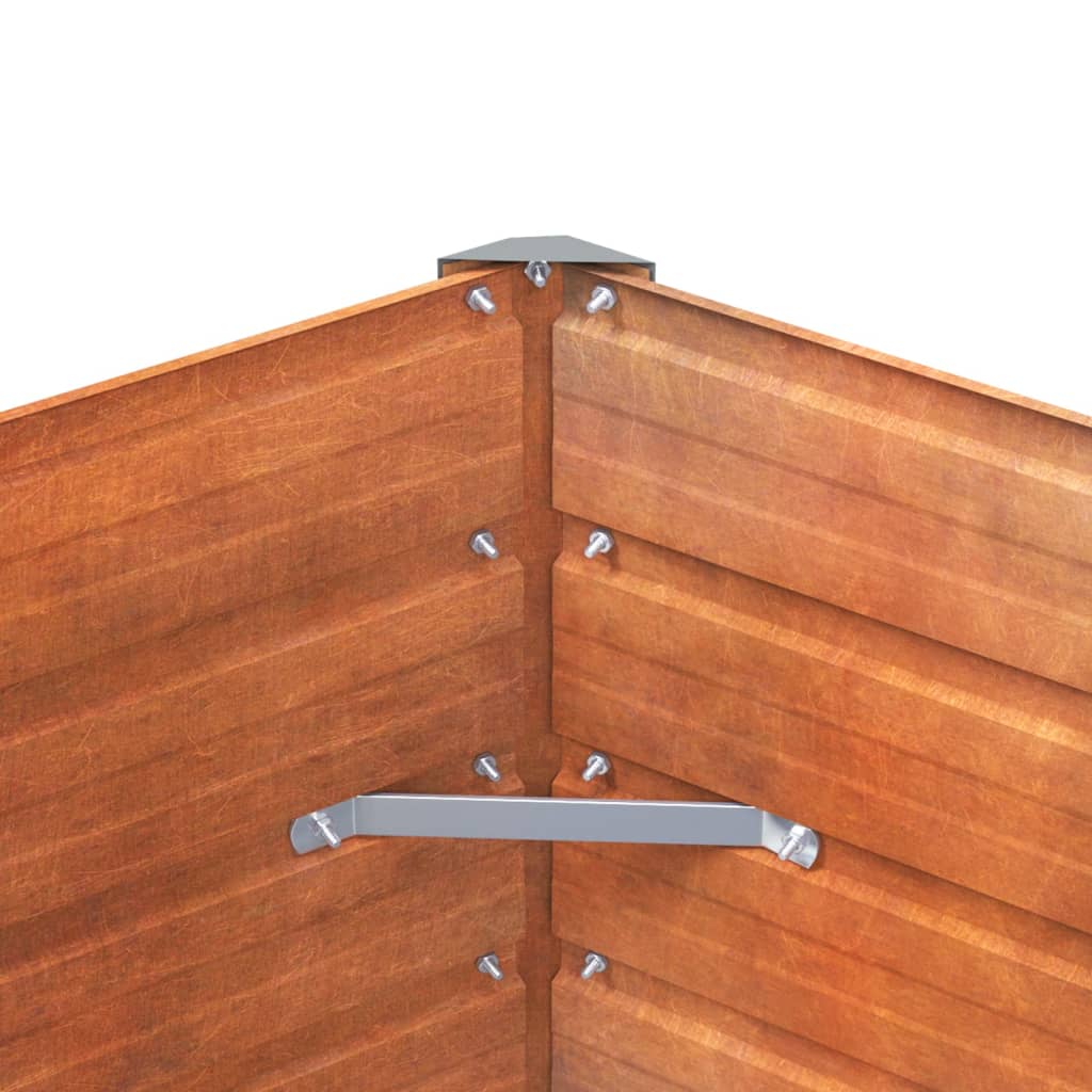 vidaXL Canteiro de jardim 129x129x45 cm aço corten cor enferrujado