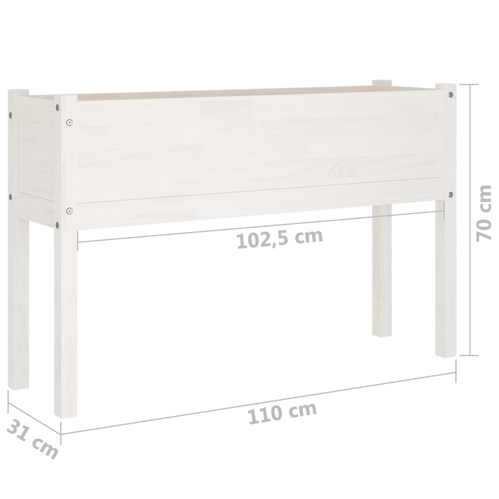 vidaXL Vasos/floreiras de jardim 2pcs 110x31x70 cm pinho maciço branco