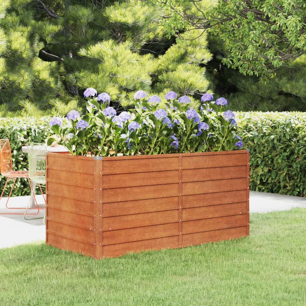 vidaXL Canteiro de jardim 160x80x77 cm aço corten cor enferrujado