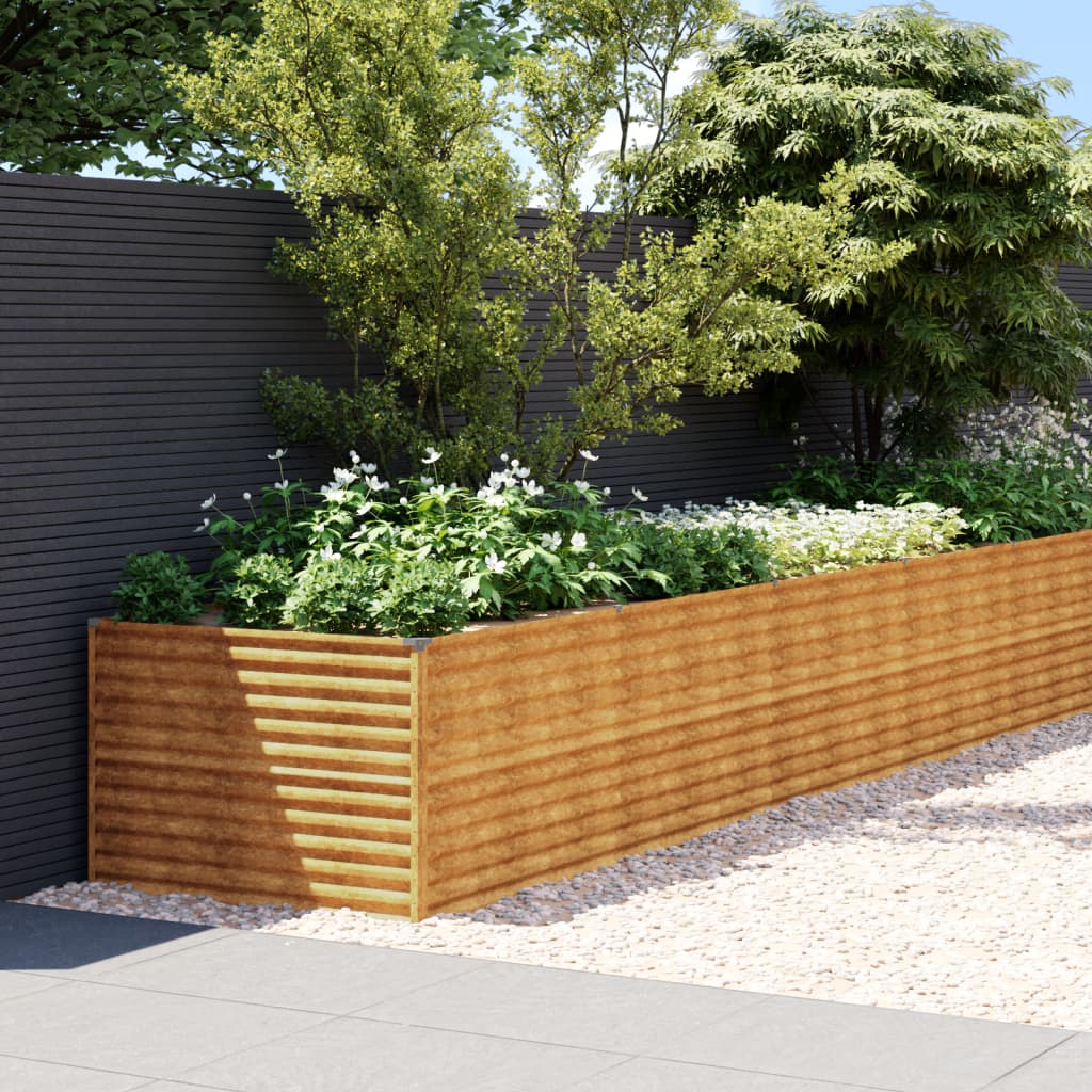 vidaXL Canteiro elevado de jardim 961x100x69 cm aço corten