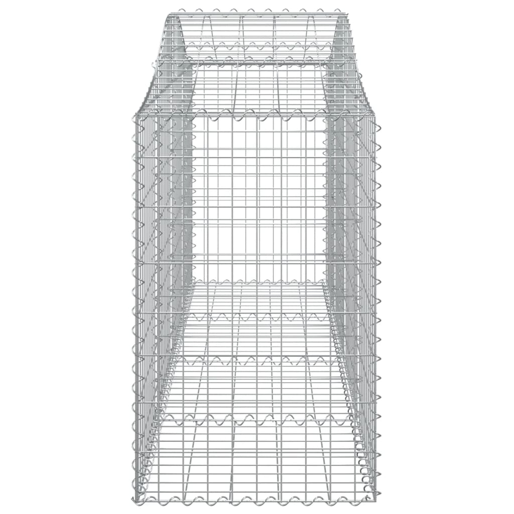 vidaXL Cesto gabião arqueado 200x50x80/100 cm ferro galvanizado