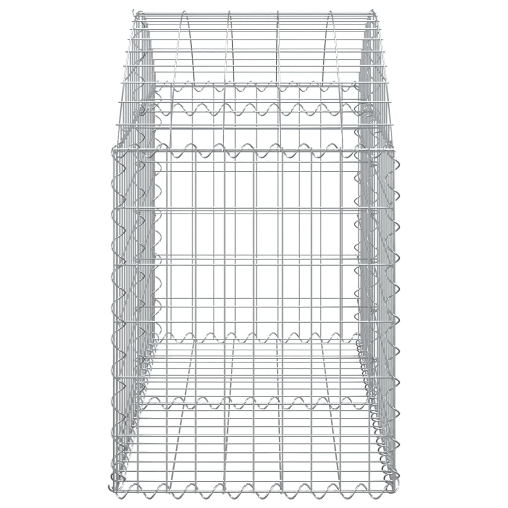 vidaXL Cesto gabião arqueado 100x50x60/80 cm ferro galvanizado