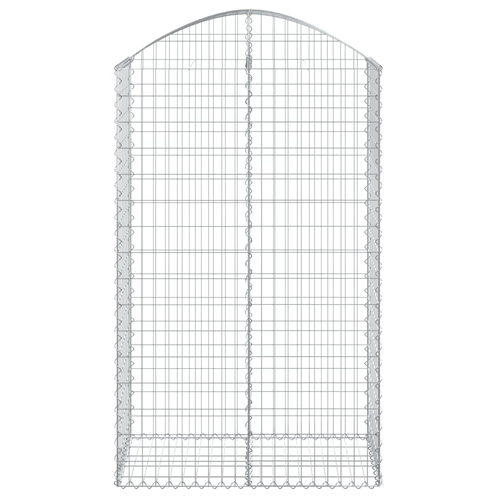 vidaXL Cesto gabião arqueado 100x50x160/180 cm ferro galvanizado