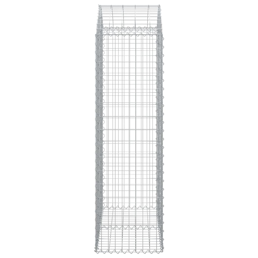 vidaXL Cesto gabião arqueado 100x50x160/180 cm ferro galvanizado