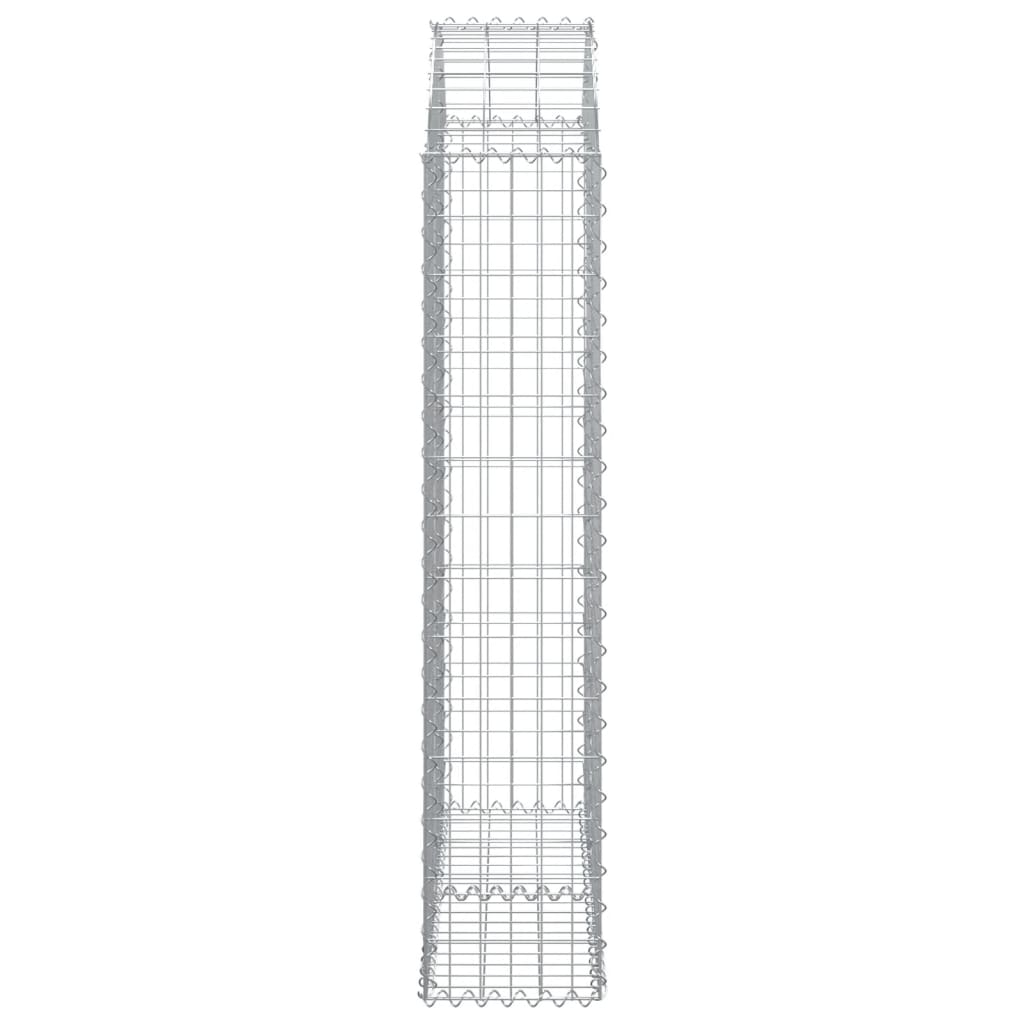 vidaXL Cesto gabião arqueado 100x30x140/160 cm ferro galvanizado