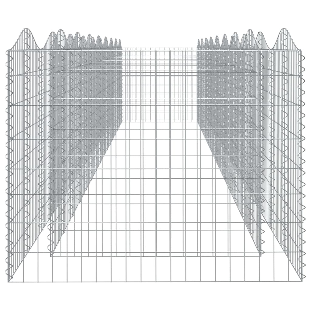 vidaXL Canteiro elevado gabião arqueado 800x100x100 ferro galvanizado