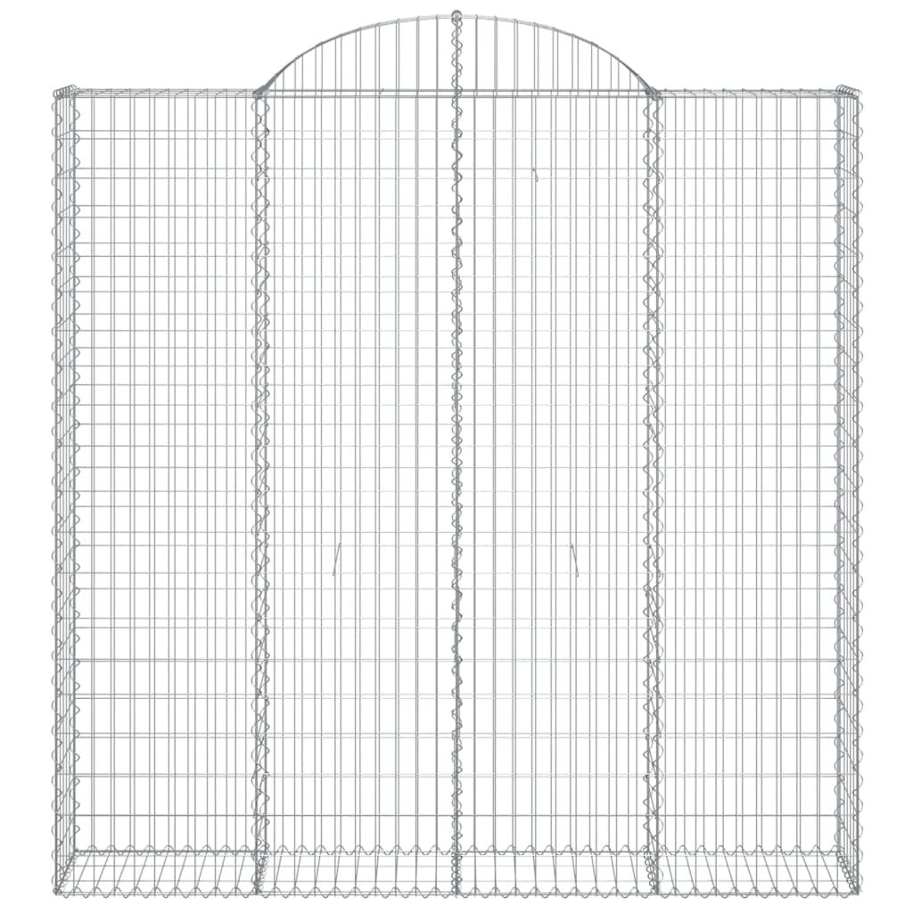 vidaXL Cesto gabião arqueado 200x30x200/220 cm ferro galvanizado