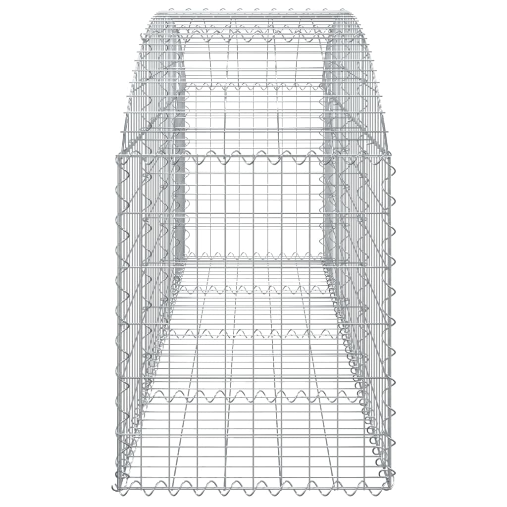 vidaXL Cesto gabião arqueado 200x50x60/80 cm ferro galvanizado