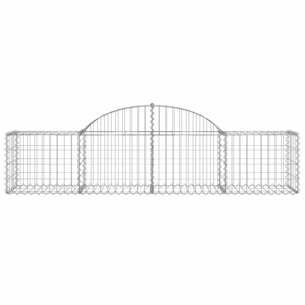 vidaXL Cesto gabião arqueado 200x50x40/60 cm ferro galvanizado