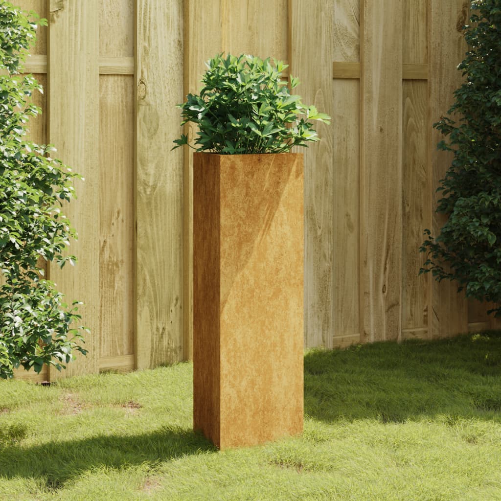 vidaXL Vaso/floreira de jardim 30x26x75 cm aço corten