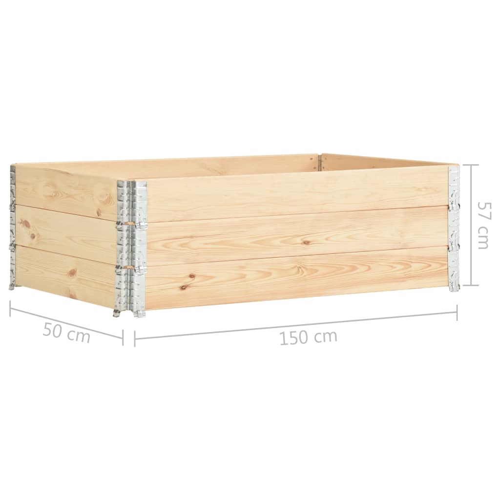 vidaXL Canteiros elevados 3 pcs 50x150 cm madeira de pinho maciça