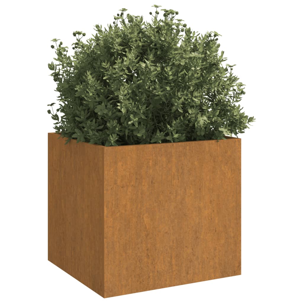 vidaXL Vasos/floreiras 2 pcs 49x47x46 cm aço corten