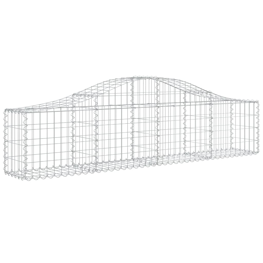 vidaXL Cestos gabião arqueados 4 pcs 200x30x40/60 cm ferro galvanizado