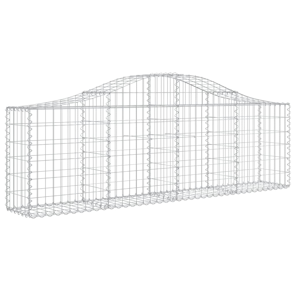 vidaXL Cestos gabião arqueados 11pcs 200x30x60/80 cm ferro galvanizado