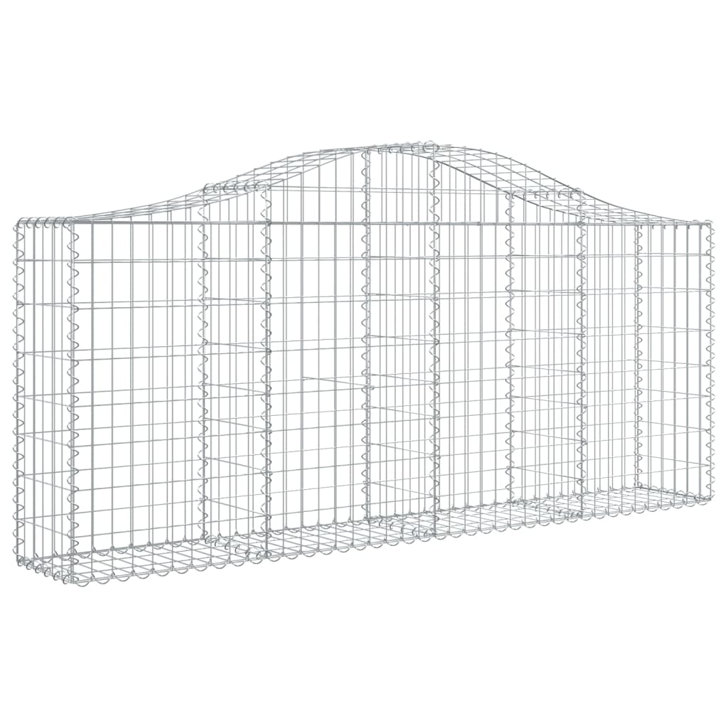 vidaXL Cestos gabião arqueados 11pcs 200x30x80/100cm ferro galvanizado