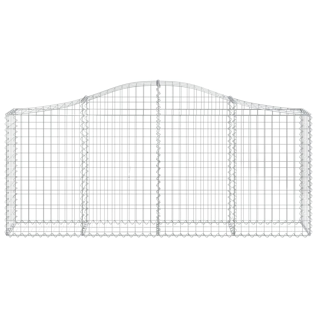 vidaXL Cestos gabião arqueados 11pcs 200x30x80/100cm ferro galvanizado