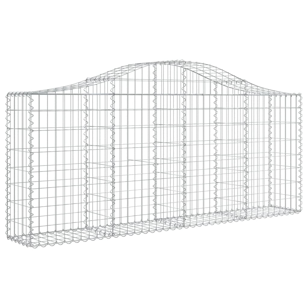 vidaXL Cestos gabião arqueados 30pcs 200x30x80/100cm ferro galvanizado