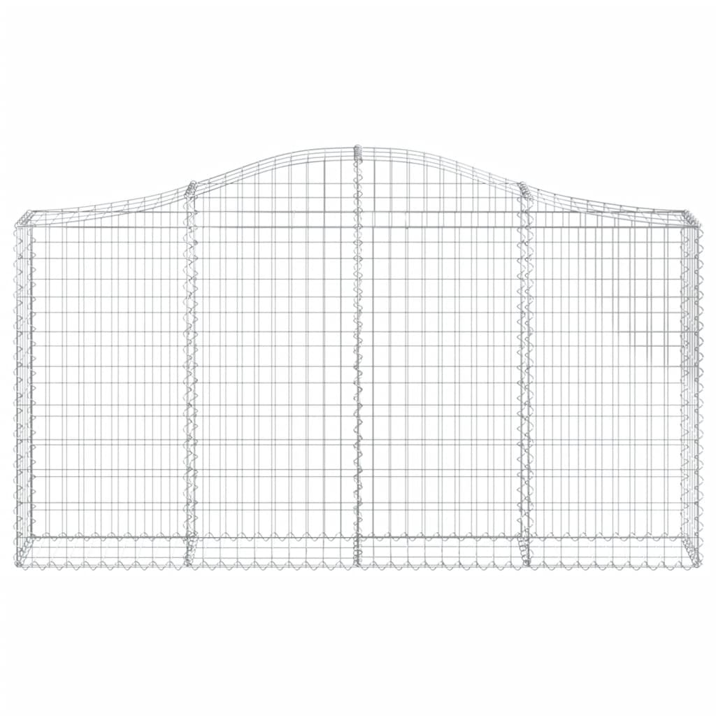 vidaXL Cestos gabião arqueados 2pcs 200x30x100/120cm ferro galvanizado