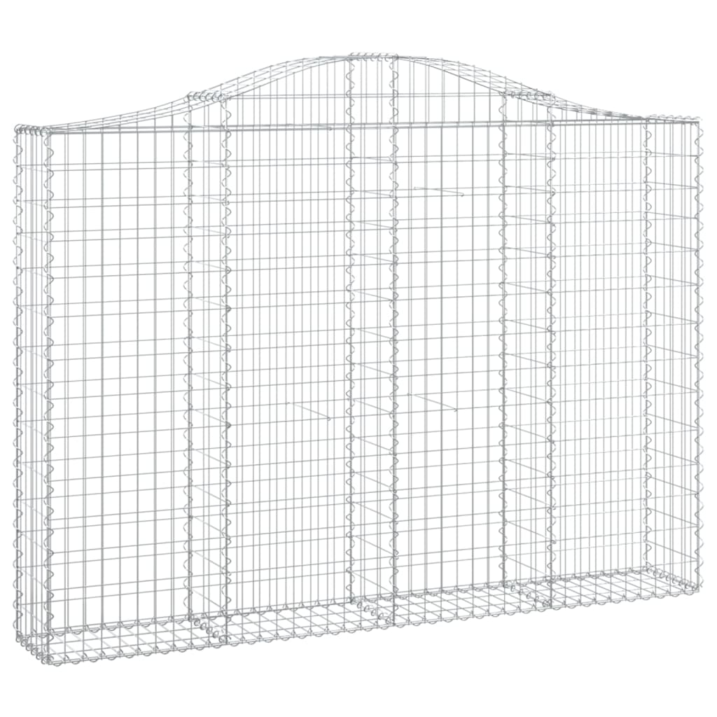 vidaXL Cestos gabião arqueados 15 pcs 200x30x140/160 ferro galvanizado