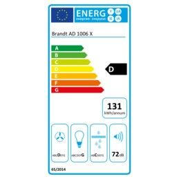 Brandt|Extrator Convencional Brandt AD1006X 80W 600 m3/h Aço inoxidável (60 cm)