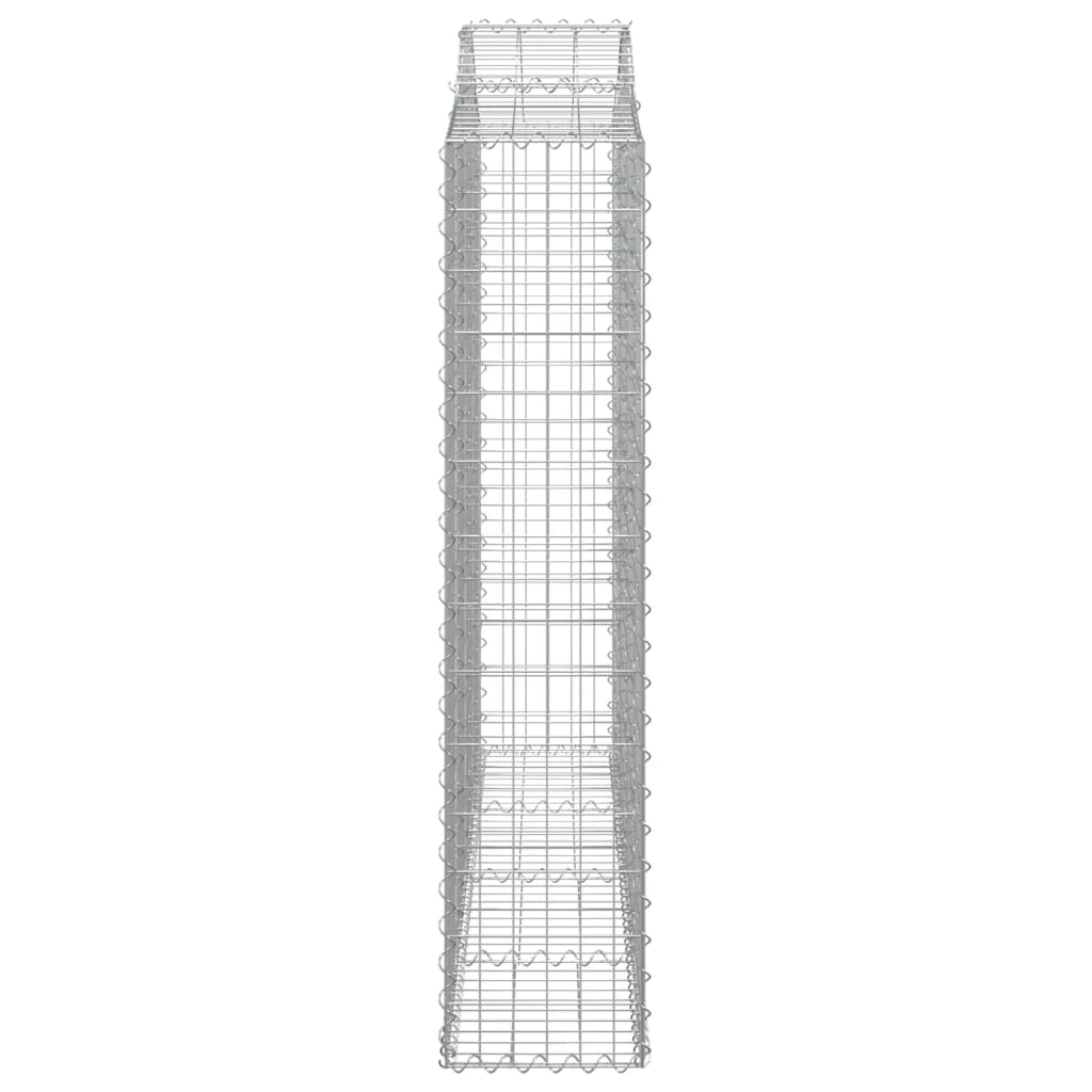 vidaXL Cestos gabião arqueados 50 pcs 200x30x140/160 ferro galvanizado