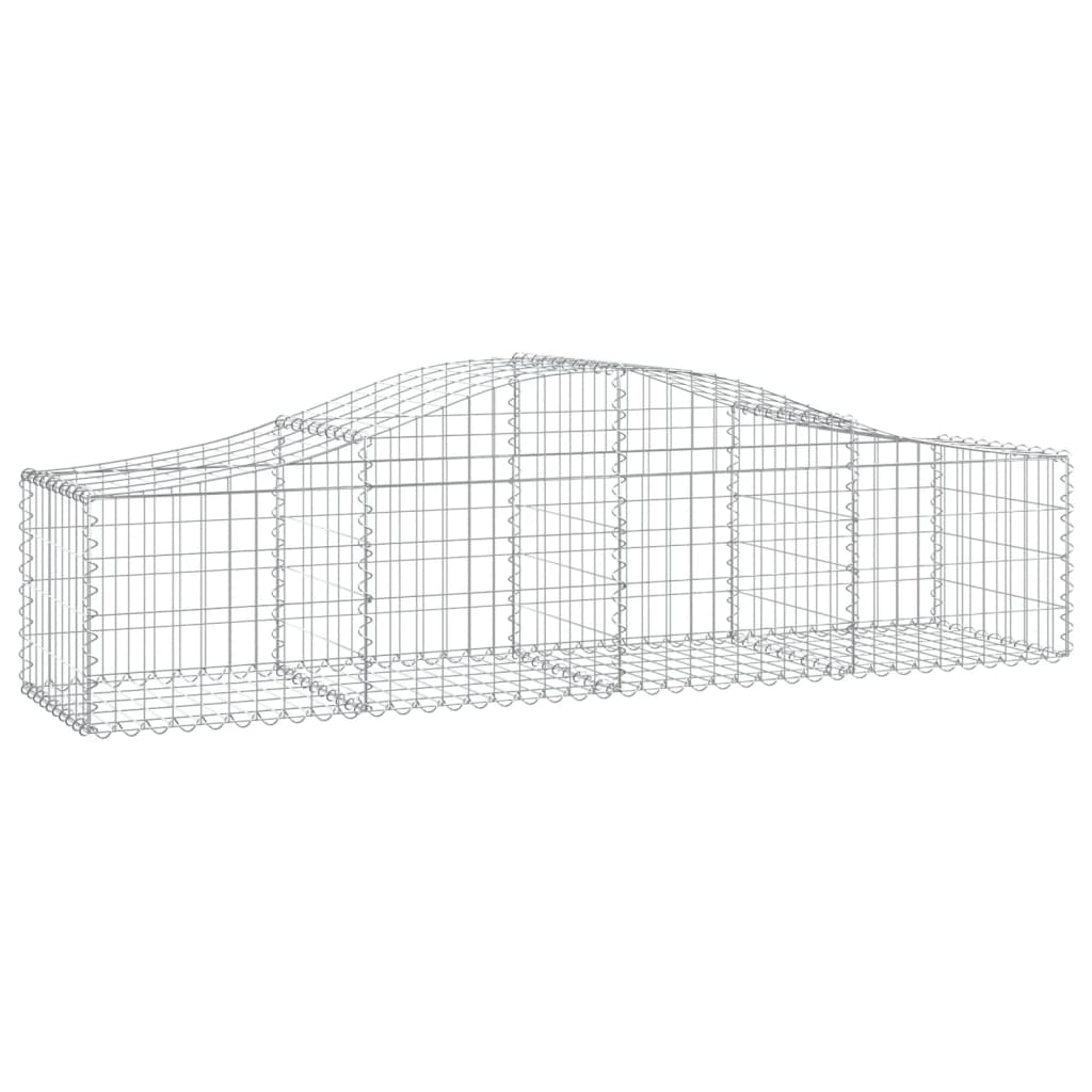 vidaXL Cestos gabião arqueados 7 pcs 200x50x40/60 cm ferro galvanizado