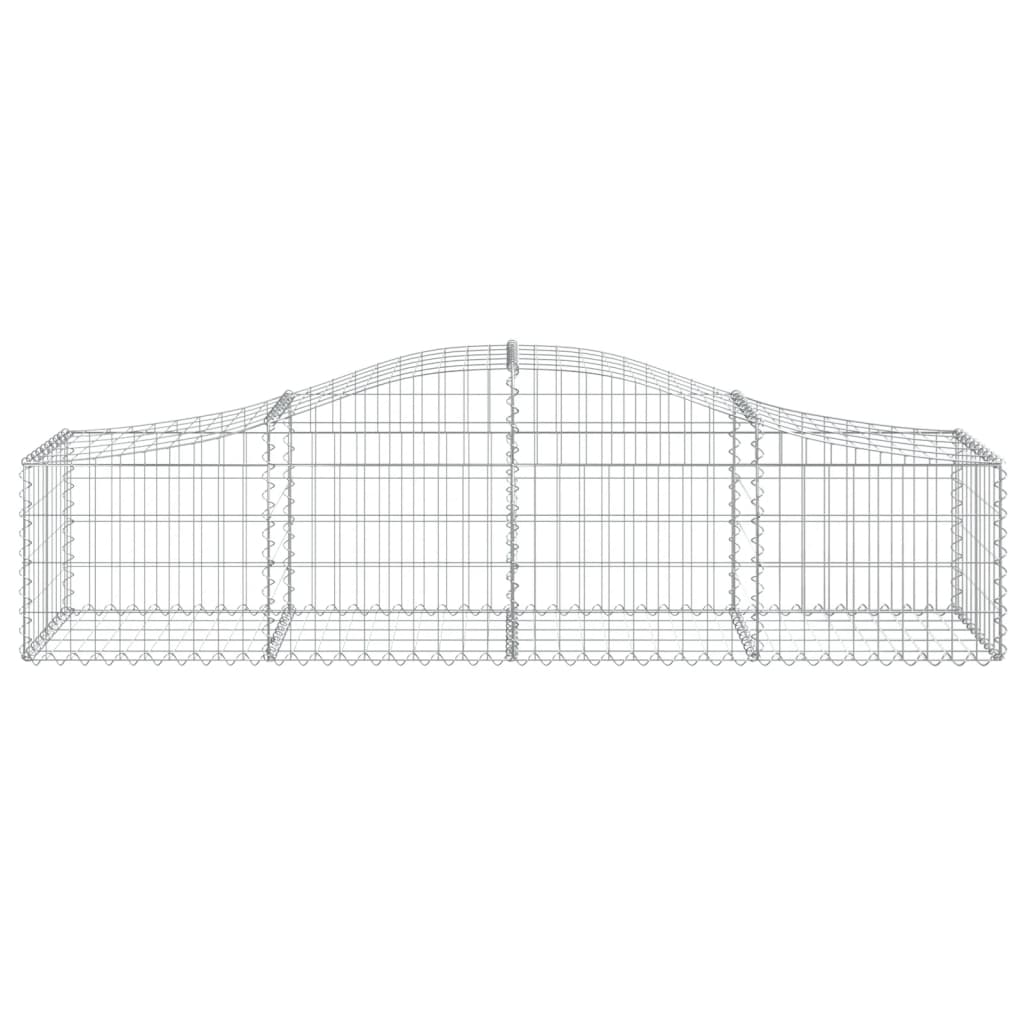 vidaXL Cestos gabião arqueados 7 pcs 200x50x40/60 cm ferro galvanizado