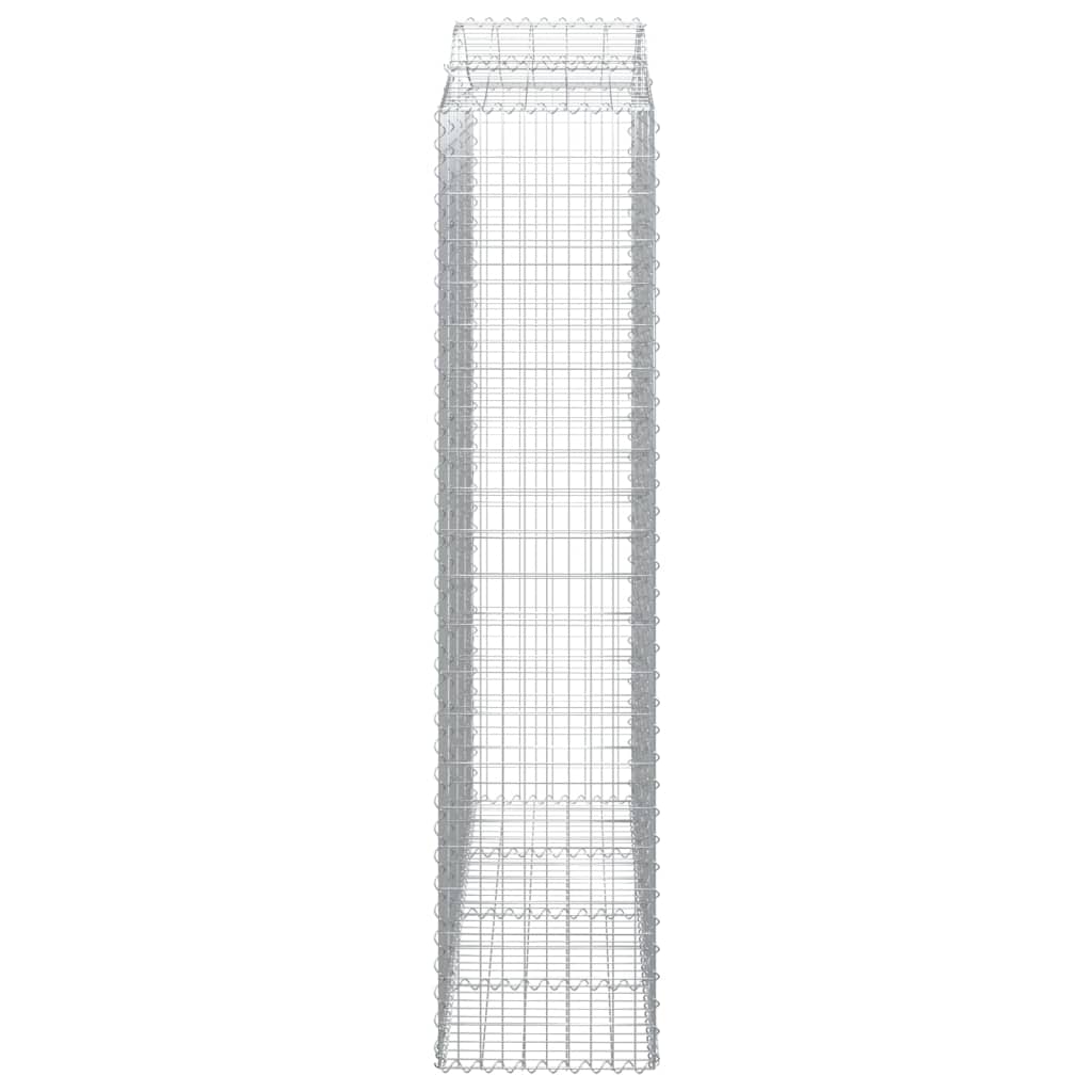 vidaXL Cestos gabião arqueados 12 pcs 200x50x220/240 ferro galvanizado