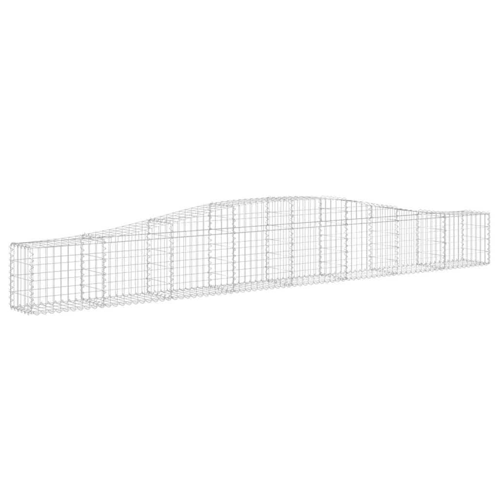 vidaXL Cestos gabião arqueados 3 pcs 400x30x40/60 cm ferro galvanizado