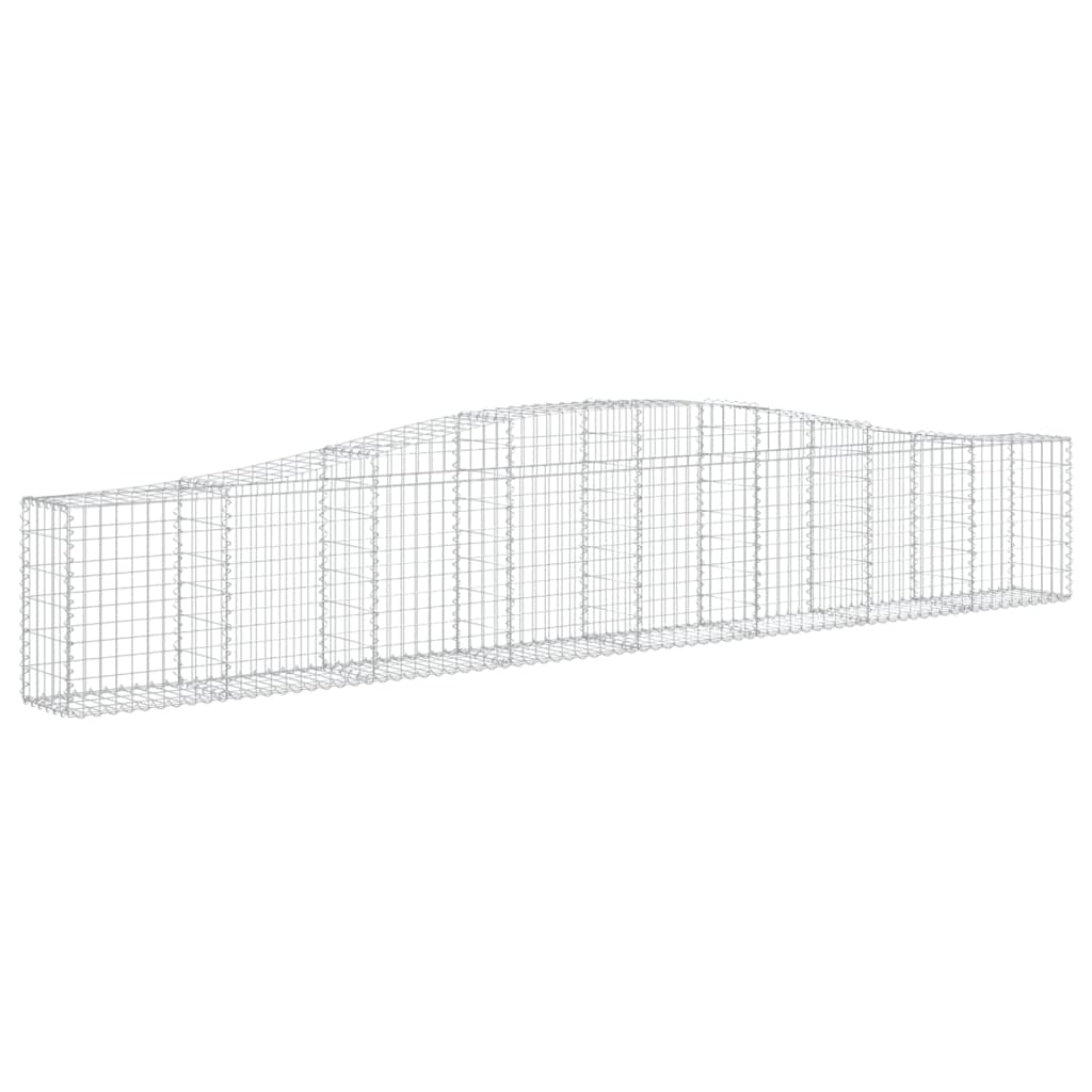 vidaXL Cestos gabião arqueados 7 pcs 400x30x60/80 cm ferro galvanizado