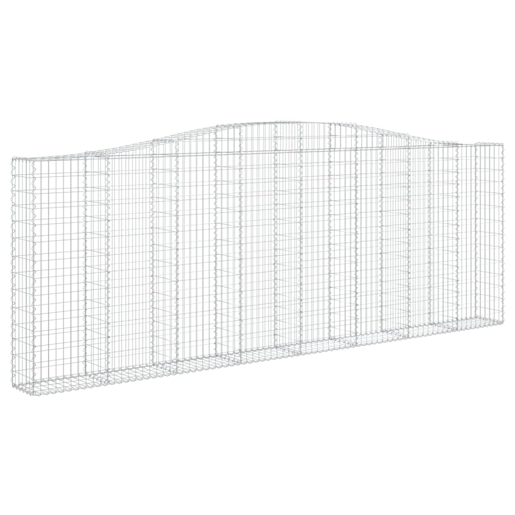 vidaXL Cestos gabião arqueados 8pcs 400x30x140/160cm ferro galvanizado