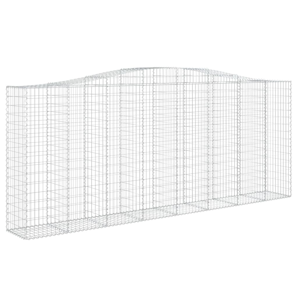 vidaXL Cestos gabião arqueados 3pcs 400x50x160/180cm ferro galvanizado