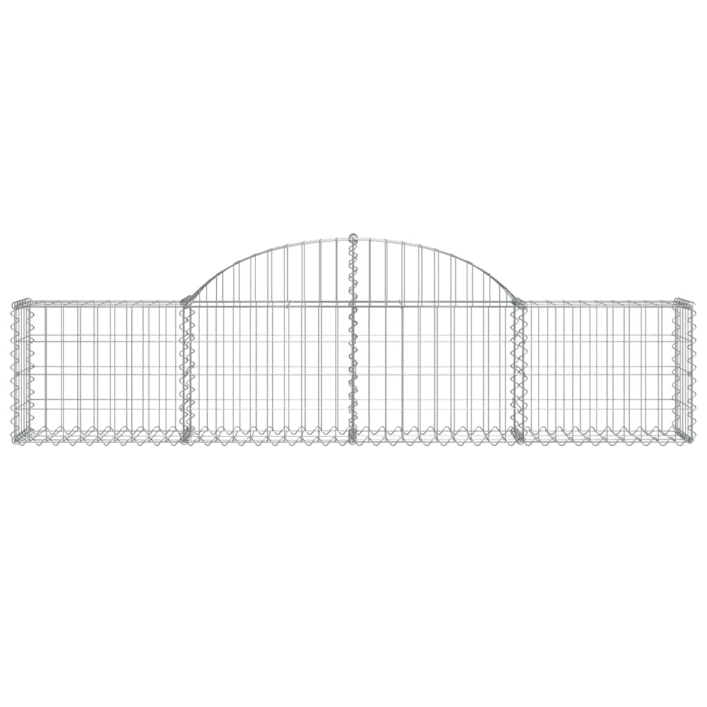 vidaXL Cestos gabião arqueados 7 pcs 200x30x40/60 cm ferro galvanizado