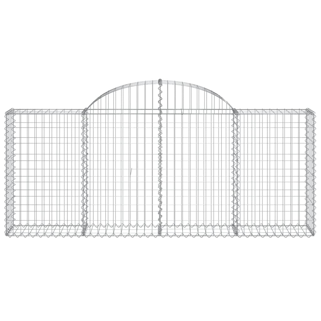 vidaXL Cestos gabião arqueados 3 pcs 200x30x80/100cm ferro galvanizado