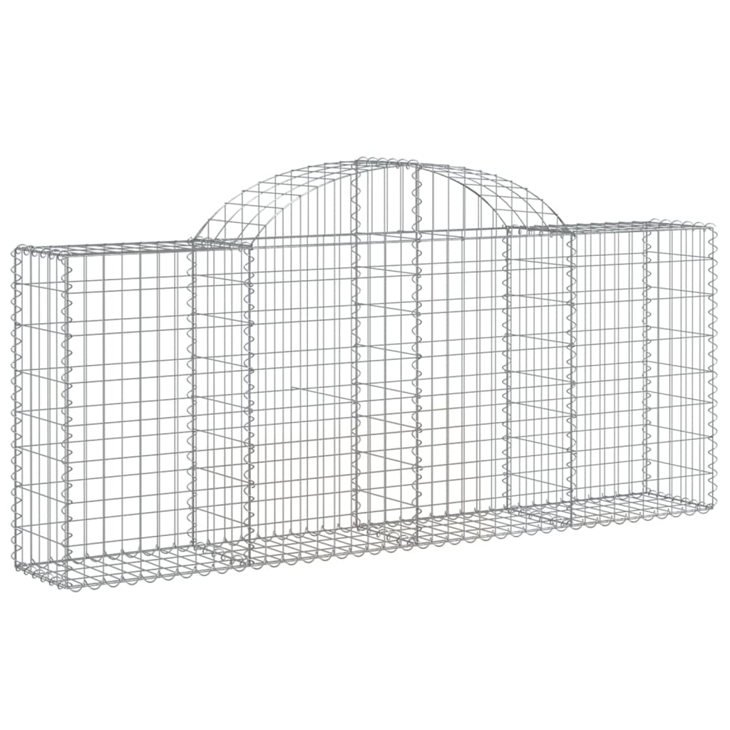 vidaXL Cestos gabião arqueados 5 pcs 200x30x80/100cm ferro galvanizado