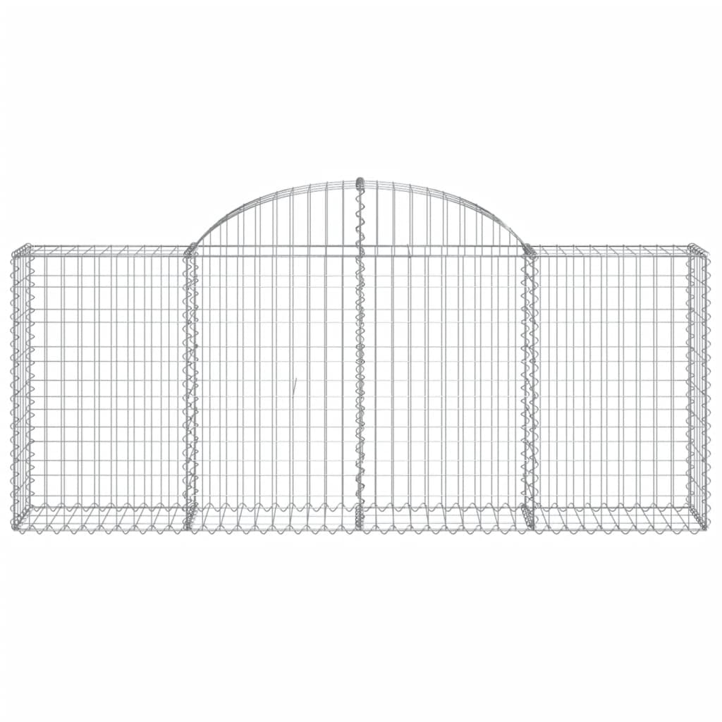 vidaXL Cestos gabião arqueados 5 pcs 200x30x80/100cm ferro galvanizado