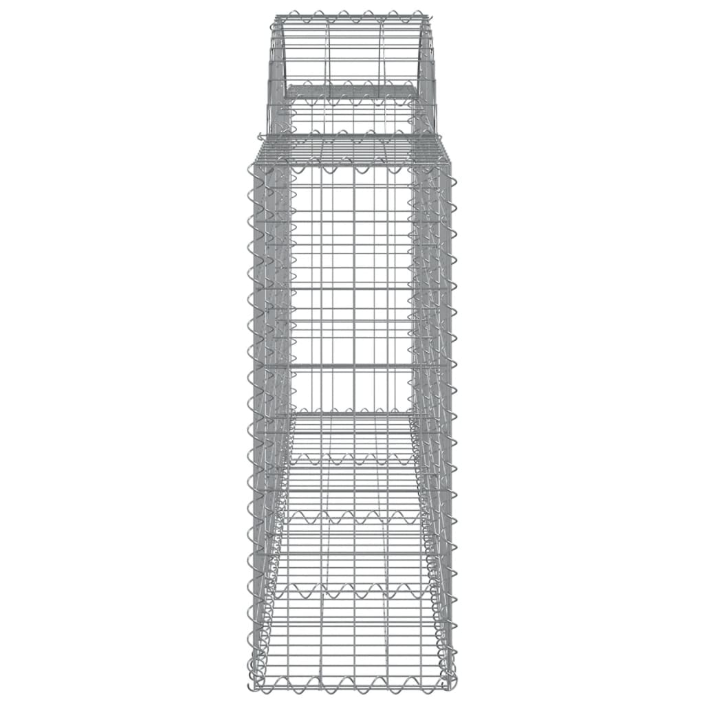 vidaXL Cestos gabião arqueados 5 pcs 200x30x80/100cm ferro galvanizado