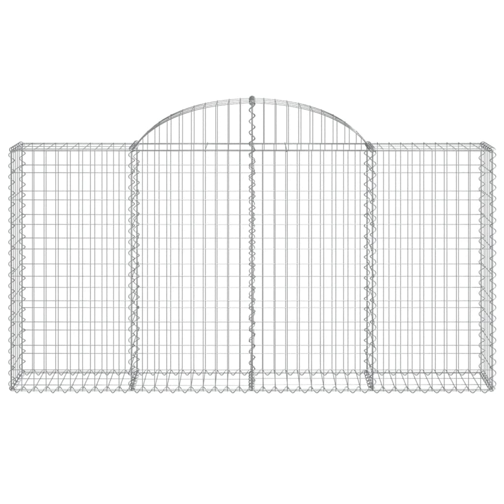 vidaXL Cestos gabião arqueados 9pcs 200x30x100/120cm ferro galvanizado