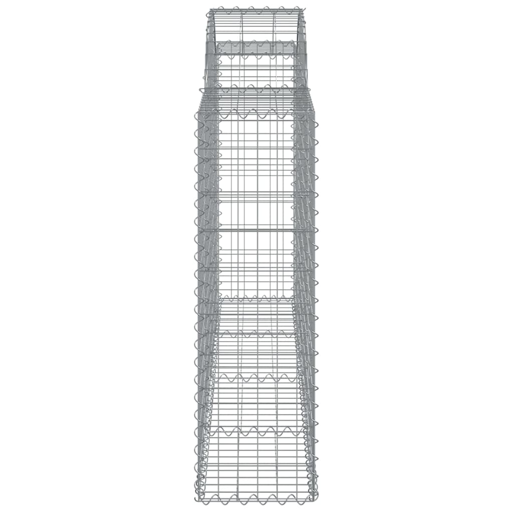 vidaXL Cestos gabião arqueados 9pcs 200x30x100/120cm ferro galvanizado