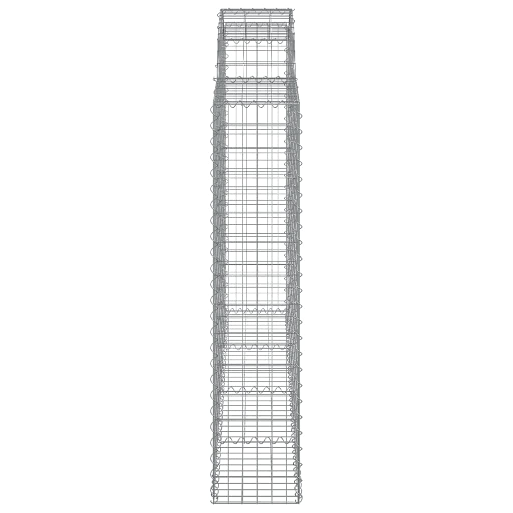 vidaXL Cestos gabião arqueados 10 pcs 200x30x140/160 ferro galvanizado