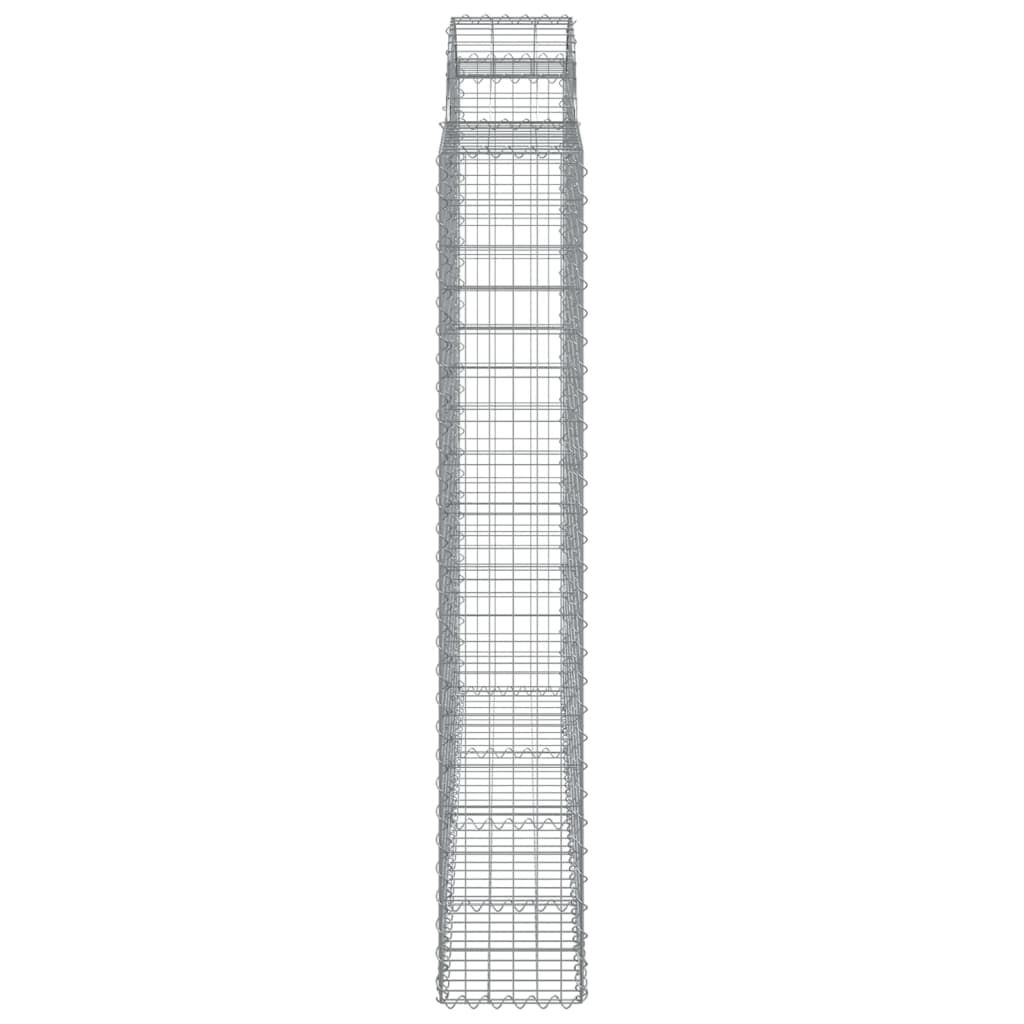 vidaXL Cestos gabião arqueados 15 pcs 200x30x180/200 ferro galvanizado