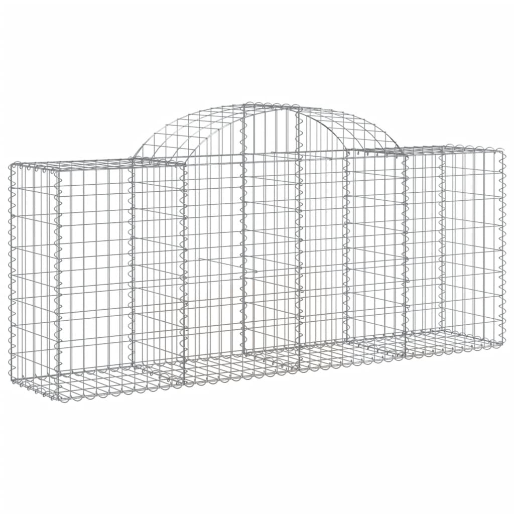 vidaXL Cestos gabião arqueados 3 pcs 200x50x80/100cm ferro galvanizado