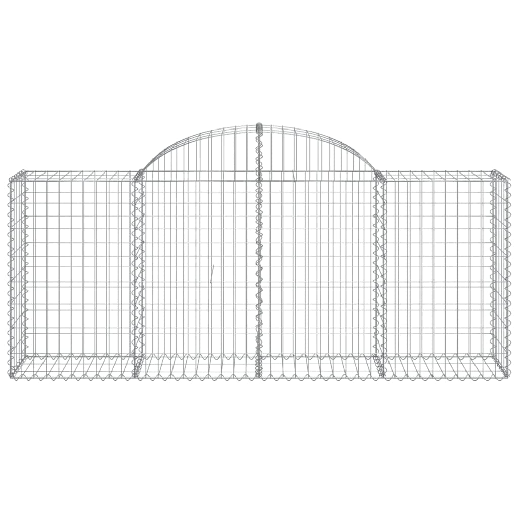 vidaXL Cestos gabião arqueados 3 pcs 200x50x80/100cm ferro galvanizado