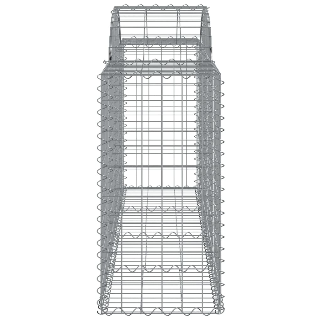 vidaXL Cestos gabião arqueados 3 pcs 200x50x80/100cm ferro galvanizado