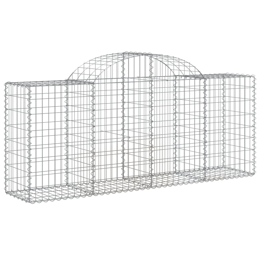 vidaXL Cestos gabião arqueados 5 pcs 200x50x80/100cm ferro galvanizado