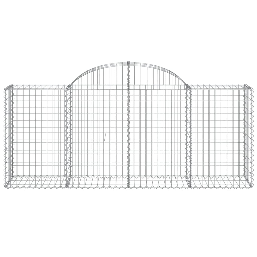 vidaXL Cestos gabião arqueados 5 pcs 200x50x80/100cm ferro galvanizado