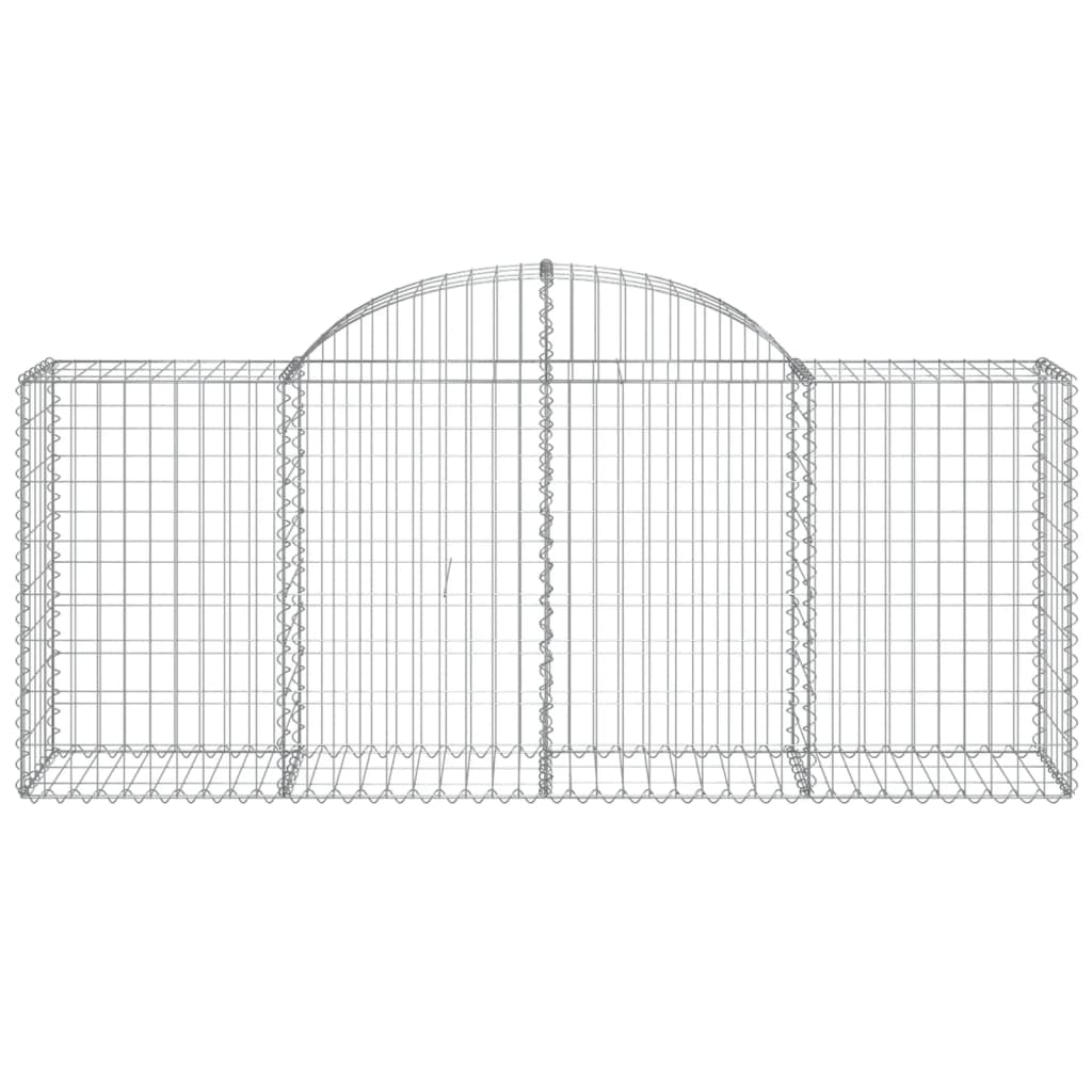 vidaXL Cestos gabião arqueados 20pcs 200x50x80/100cm ferro galvanizado