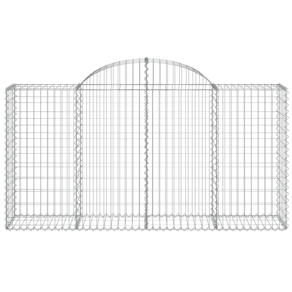 vidaXL Cestos gabião arqueados 30 pcs 200x50x100/120 ferro galvanizado