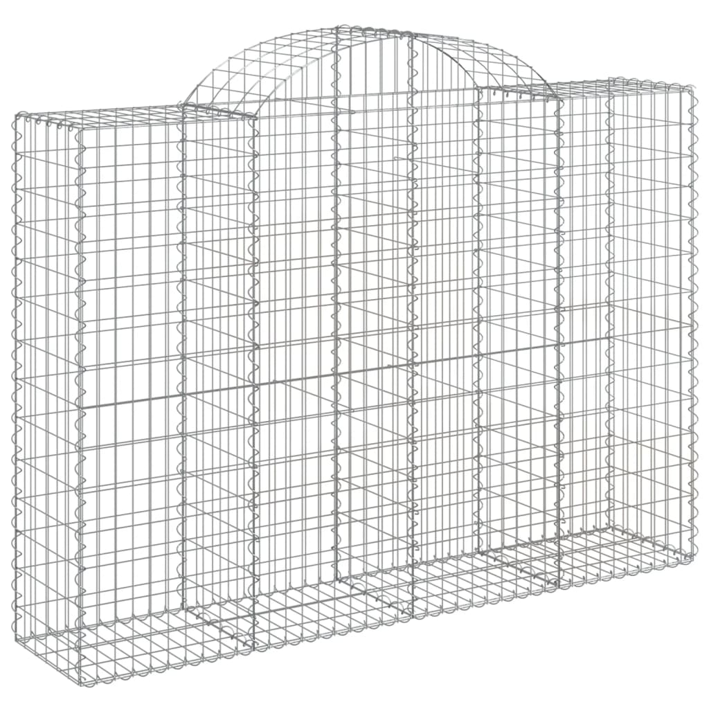 vidaXL Cestos gabião arqueados 3pcs 200x50x140/160cm ferro galvanizado