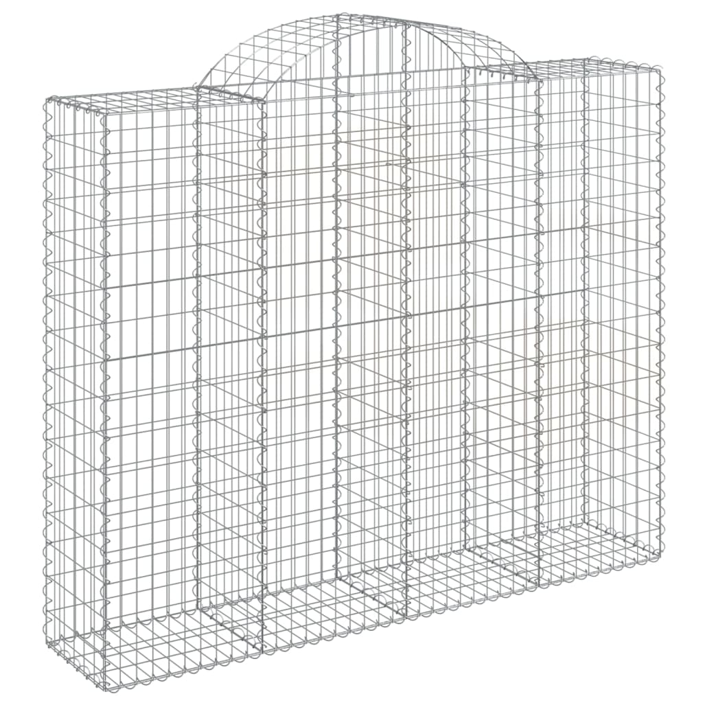 vidaXL Cestos gabião arqueados 15 pcs 200x50x160/180 ferro galvanizado